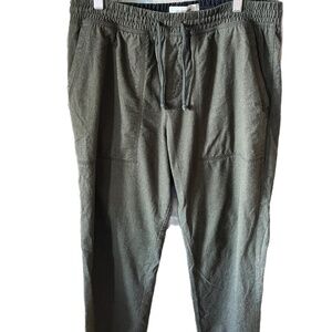 REI Cooperative Dark Green Organic Cotton Outdoor drawstring minimalist pants